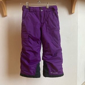 Columbia Youth Purple Black Omni-Tech Snowpants Waterproof Size XXS XG8016.